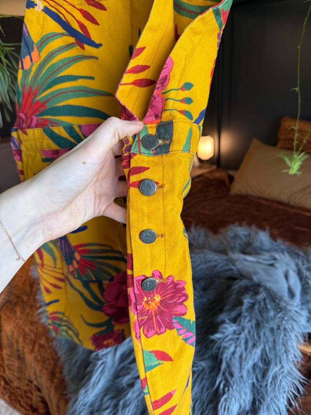 FARM Rio Yellow Floral short overalls - Picture 4 of 5